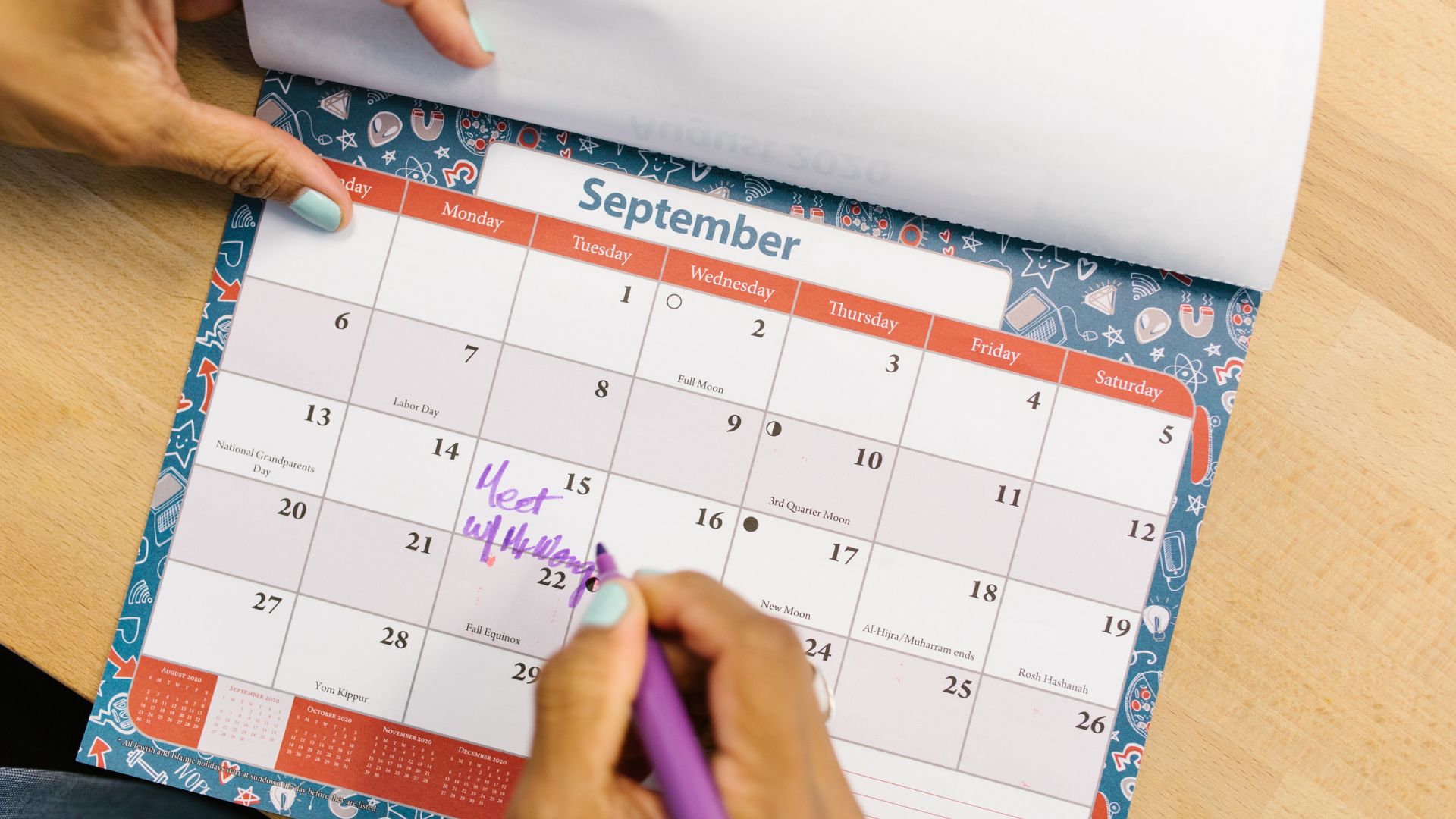 Calendario con fechas marcadas